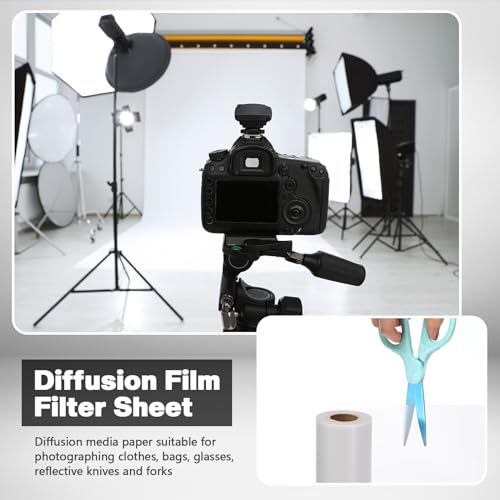 Nezyo Light Diffuser Sheet Diffusion Film Sheet Lighting Gel Diffuser Roll White Diffusion Paper for LED Flash Strobe Light Photography Video (15.75 x 590.6 Inch/ 0.4 x 15 M) - size: 15.75 x 590.6 Inch/ 0.4 x 15 M