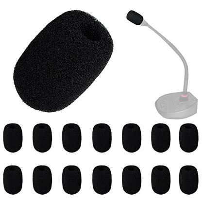 Luter 15pcs Mini Foam Microphone Windscreens, High Density Foam Mic Covers for Headset Protection for Lavalier Microphones (Black)
