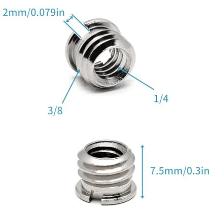 Surf turtle 1/4"-20 Female to 3/8"-16 Male Tripod Thread Adapter,Reducer Bushing Convert Screw Adapter for DSLR Camera Camcorder Monopod Stand (12 Pack)