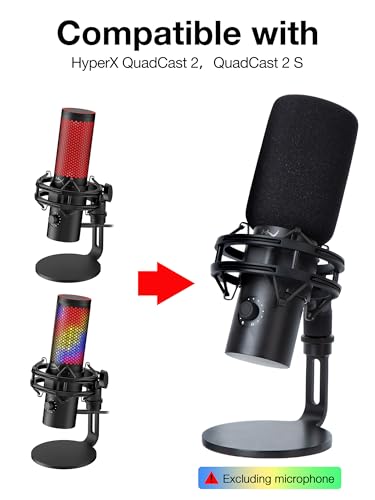 QuadCast 2 Pop Filter Windscreen Compatible with HyperX QuadCast 2 Microphone - Mic Foam Windscreen Noise Reduction,Improved Sound Quality