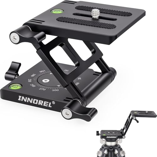 INNOREL ZH7 Z Flex Tilt Tripod Head Aluminum Alloy Flexible Multiple Angles Panoramic Folding Z Type Head with Adjustment Knob for DSLR Camera Camcorder Slider Rail Load 11.0lb/5kg