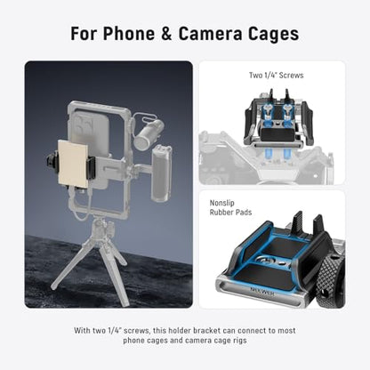 NEEWER Universal SSD Holder Mount Bracket with Cold Shoe/Cable Clamp, 1.6"-2.6" for T5 T7 T9 SSD, Compatible with SmallRig Cage for BMPCC 4K 6K, 15 Pro/15 Pro Max Phone Cage, UA059 - style: UA059