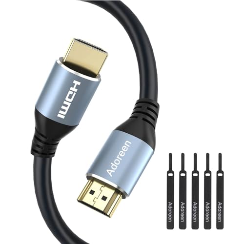 Adoreen 4K HDMI Cable 30 Feet,High Speed 18Gbps HDMI 2.0 Cable Cord,4K@60Hz,2K,1080P,ARC HDR HDCP 3D,Sturdy&Flexible&Untangled&Supreme Texture,Compatible Monitor UHD TV PC PS5 +5 Ties - size: 30 FT-1PK