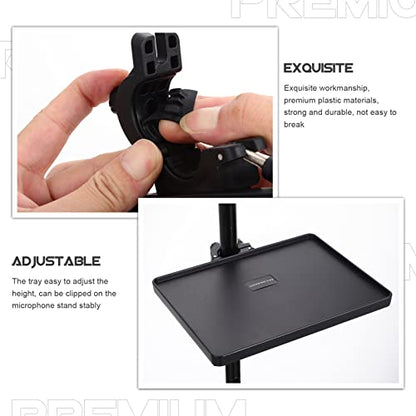 ERINGOGO Universal Microphone Stand Sound Card Holder Clamp on Rack Live Sound Card Tray microphone stand tray