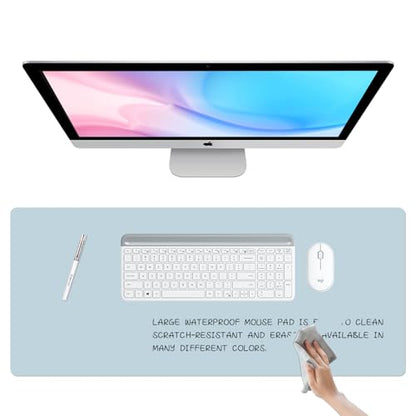 Dry Erase Desk Mat, Waterproof Desk Pad, Erasable Writing White Board for Making Plans, Non-Slip Large Desktop Protector for Office, Home, School 31"x13" (Blue) - color: Blue