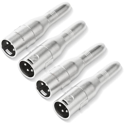 XLR 3 Pin Male to 1/4" 6.35mm Female Jack Socket Audio Adapter, Professional Grade Conversion Adapters, Audio Cable Mic Cord Adapter Plug, Silver 4-Pcs - size: XLR Male, style: 4 pcs