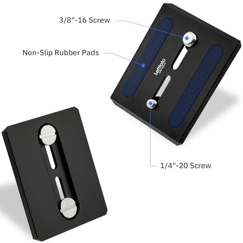Leftfoto Tripod Camera Quick Release Plate for Sachtler Fluid Heads (aktiv12T、aktiv14T、DV12、Video 15、 Video 18、Video 20、Video 25 Plus、Video 18DDutch Series) Replace Touch & Go Plate S