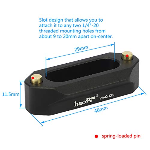 Haoge VA-QR38 Quick Release NATO Rail Plate with 1/4'' Screws for Camera Cage Cheese Plate fit NATO-Compatible Handle Clamp Articulating Arms Monitor Mount - color: 46mm NATO Rail
