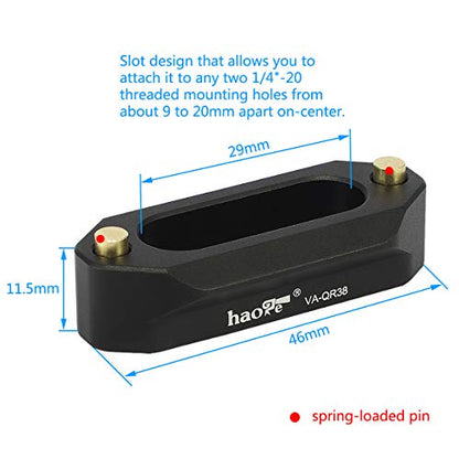 Haoge VA-QR38 Quick Release NATO Rail Plate with 1/4'' Screws for Camera Cage Cheese Plate fit NATO-Compatible Handle Clamp Articulating Arms Monitor Mount - color: 46mm NATO Rail