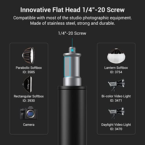 SmallRig 110"/9.2ft Photography Light Stand with Boom Arm, Heavy-Duty Aluminum Air-Cushioned Light Tripod Stand with 1/4" Screw for Softbox, Studio, Flash, Ring Light, Camera, 11lbs Max Load, RA-S280A - size: 9.2ft (with Boom Arm)