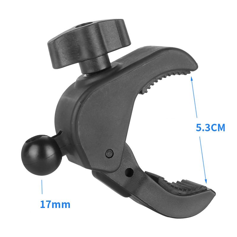 2 Pack Handlebar Clamp Mount Base with 17mm Ball Head Joint Tripod Mount Clamp with 17.4mm Ballhead for Selfie Ring Light Phone Clip Photography Light Stand Microphone Stand Floor Mic Stand