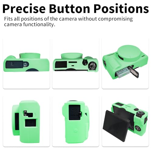 G7X Mark III Case, Soft Silicone Protective Case Cover for Canon Powershot G7X Mark III Digital Camera, Durable Camera Body Skin Protector with Removable Lens Cover - Turquoise - color: Turquoise