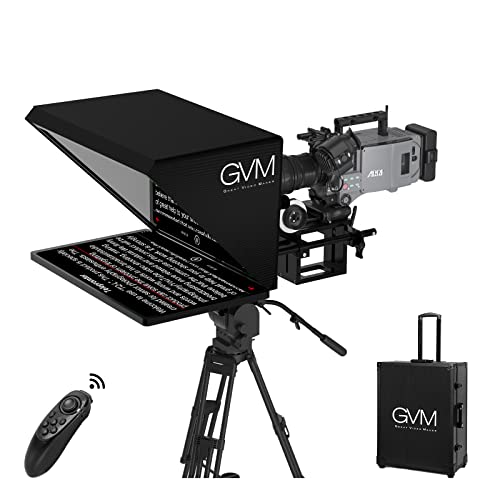 GVM Teleprompter Kit for Digital Cameras/camcorders Portable 18.5'' Teleprompter Kit with Remote Control & App,with 18.5" Android All-in-One Monitor and Carry Case - size: 19inch