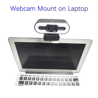 Webcam Mount for Monitor, Compatible with Logitech and other Webcams with 1/4'' Thread, Acrylic Clear Mount on Monitor or Laptop Won't Blcok Screen, Adjustable Mount Fit All Thickness Monitor