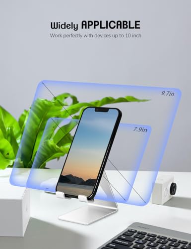 Aoviho Cell Phone Stand for Desk, Desktop Phone Holder, Aluminum Mobile Phone Stand for iPhone 15 14 13 12 pro Mini 11 X Xr Xs max 8 7 6 6s Plus Samsung Galaxy S21 Ultra All Smart Phones,Silver - color: Silver