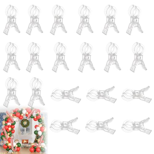 20 Pack Large Balloon Arch Clips，Reusable Plastic Clear Spring Clamps for Backdrop Birthday Wedding Decoration Woodworking Photography Studios，Heavy Duty Ballon Clips（3.5"）