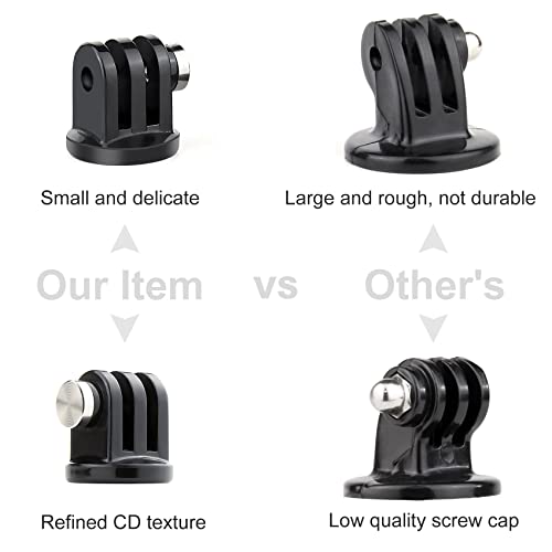 SOONSUN 3-Pack Tripod Mount Adapter for Gopro Hero 13, 12, 11, 10, 9, 8, 7, 6, 5, 4, 3+, 3, Session, Fusion, AKASO, SJCAM, DJI Osmo Action Camera - 316 Stainless Steel Screw Nut, Rustproof in Seawater