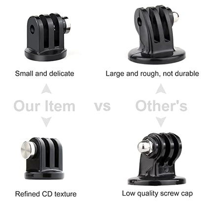 SOONSUN 3-Pack Tripod Mount Adapter for Gopro Hero 13, 12, 11, 10, 9, 8, 7, 6, 5, 4, 3+, 3, Session, Fusion, AKASO, SJCAM, DJI Osmo Action Camera - 316 Stainless Steel Screw Nut, Rustproof in Seawater