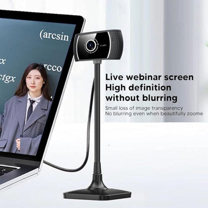 Streaming Webcam with Noise Canceling Microphone 30FPS 720P Lens for Remote Work Online Teaching Autofocus Streaming Webcam