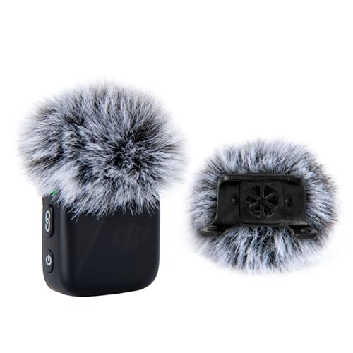 SUNMON Microphone Pop Filter, Mic Cover Furry Foam for DJI Mini Microphone (2PCS/Black and White) - color: Black and White, size: 2PCS