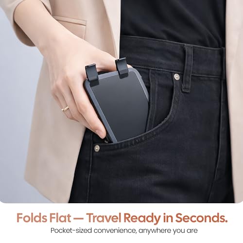 Phone Stand for Desk, Adjustable Aluminium Cell Phone Stand Holder, Foldable Phone Holder for iPhone & Android, Anti-Slip Phone Stand for Video Calls & Recording