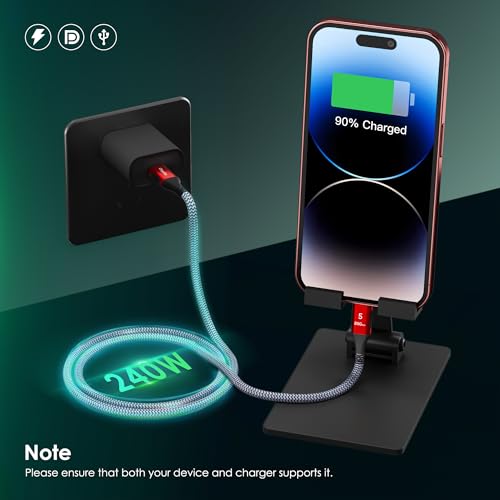 Thunderbolt 5 Cable 6.6FT Compatible, 80Gbps, 120Gbps Bandwidth, PD 240W, 8K@165Hz, 4K@540Hz, USB4 2.0 USB C Video Display Cable for Thunderbolt 4/5, iPhone 17, SSD, Mac mini, MacBook Pro M4 5 - size: Straight 6.6FT