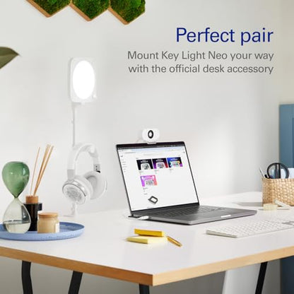 Elgato Neo Clamp, Edge-Mounted Desk Stand | Adjustable height and tilt, Frees up desk space, Integrated headset holder, Recycled plastic, Clean white finish - style: Neo Clamp
