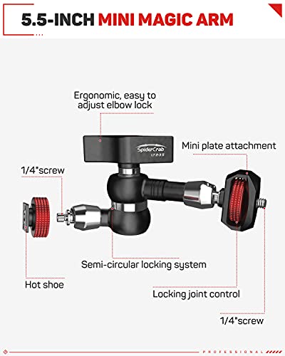 IFOOTAGE Table Top Video Kit, A200 Round Base Monopod with C Clamp and 5.5'' Magic Arm, for Live Streaming, Vlogging, Payload 10KG/22LBS