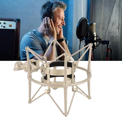 Tangxi 60MM Microphones Shock Mount, Gold, High Isolation, Anti Vibration, Spider Shockmount Stand for Microphones up to 60MM Diameter - color: Gold