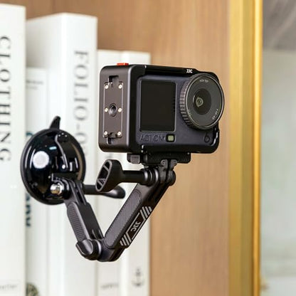 JJC Suction Cup Mount with Extension Arm for DJI Osmo Nano Action 5 Pro 4 3 Action Camera, Strong Stable Suction Cup Base Compatible with Gopro Hero 13 12 11 10, for Insta360 Ace Pro 2 Car Mount - color: Suction Mount w. Extension Arm