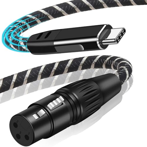XLR to USB C 6.6ft, XLR Female to USB Type C Professional Recording Audio Cable,for Microphones to Cellphone/Laptop/Tablet,Compatible with Windows Macos iO-S Android Linux Unix - color: Black, size: 6.6Feet