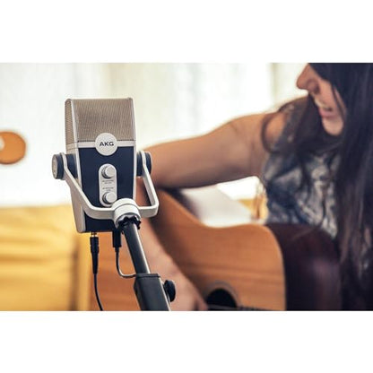 AKG Pro Audio Lyra Ultra-HD USB C Microphone for Recording, Streaming, Gaming, Podcasting, ASMR on PC and Mac, Condenser Mic for Laptop or Computer, Adjustable Stand, Plug and Play – Blue and Silver | Ultra-HD 24-Bit/192 Khz Audio, 4-Capsule Adaptive Caps