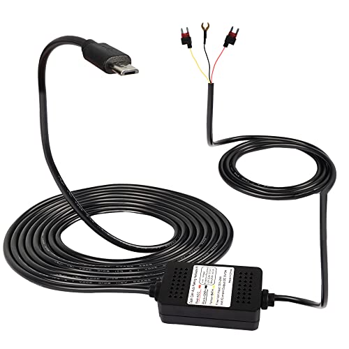 MEIRIYFA Dash Cam Acc Hardwire Kit, Micro USB Hardwire Dashcam Kit Step-Down Cable, 12V-24V to DC 5V 3A Car Dash Charger Power Cord for Cars Camera GPS（11.5FT） - color: Micro usb