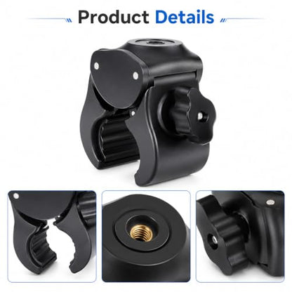 Camera Clamp Mount with 1/4 Threded Connector, Monitor Camera Clamp Mount Clip Holder Light Flash Holder Webcam Stand for Cameras Tripod Pole Pography Phone Video Live Stream