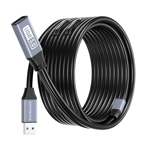 BlueRigger Active USB 3.0 Extension Cable 75FT (5 Gbps USB Extender Cord, in-Wall CL3 Rated) - Long USB Extension Cable for Webcam, VR Headset, Printer, Hard Drive, Keyboard, Mouse - color: Grey USB 3.0, size: 75FT