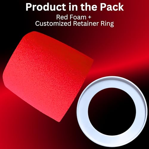MV7 Pop Filter for Shure MV7 and MV7X Red Foam Windscreen with White Retainer Ring Replacement Cover