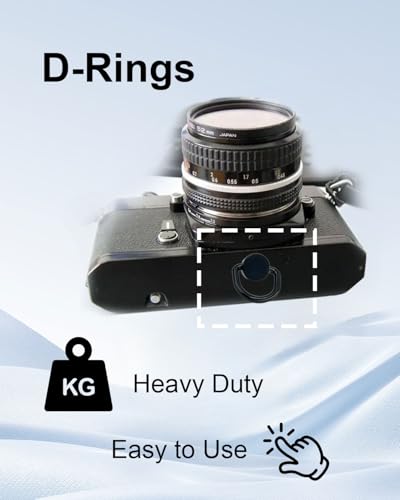 4Pcs Stainless Steel D Ring Screw Adapter, 1/4"-20 Camera D Ring Screw with Rubber Padded for Tripod Camera Shoulder Straps, Selfie Sticks, Gimbals, Black - color: Black
