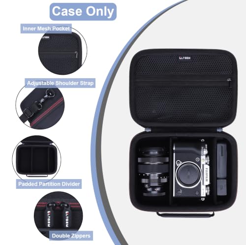 L LTGEM Case Compatible with Fujifilm X-T30 III/X-E5/X-M5/X-T5/X-T50/X-S20 Mirrorless Digital Camera, Lens and Accessories, Hard Travel Carrying Camera Case for Fujifilm X-T30 III