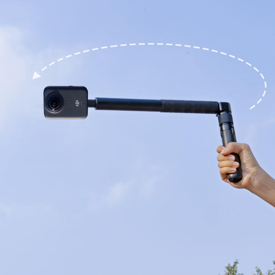 Bullet Time Handle Tripod Rotating Grip with Invisible Selfie Stick for Insta360 X5/X4, DJI OSMO Pocket 3, GoPro,1/4" Thread, 6 lbs Capacity, Compact Selfie Stick & Tabletop Tripod (47 inches)