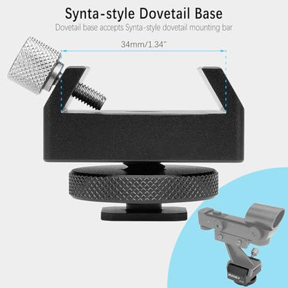 Metal Telescope Finderscope Mount Adapter Finder Scope Base Dovetail Bracket with 1/4" Threaded Hole for Video DSLR Mirrorless Camera Flash Hotshoe Coldshoe Hot Cold Shoe Sky Astrophotography