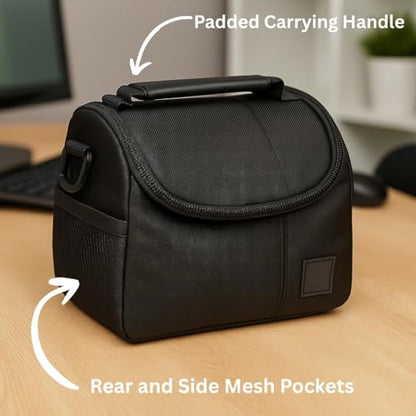eCostConnection Medium Camera Bag Case – Soft Padded Camera Equipment Bag for DSLR & Mirrorless Cameras, Fits Nikon Canon Sony, Protective Shoulder Carry Bag - size: Medium
