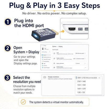 8K HDMI Dummy Plu,Virtual Display Adapter with EDID Emulator,Headless HDMI 2.1 Display for Remote Desktop,GPU Acceleration,Supports4K120Hz,2K 1080p/144Hz - color: 8K 30Hz /hdmi2.1