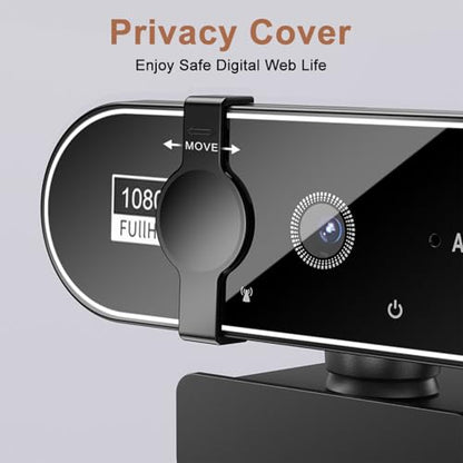 4K Webcam for PC with Microphone & Noise Cancellation, Auto Focus + 99° Wide FOV, 180° Bendable Mount, Privacy Shield, Plug-and-Play USB Cam Ideal for Smooth Online Class & Video Conference Chats