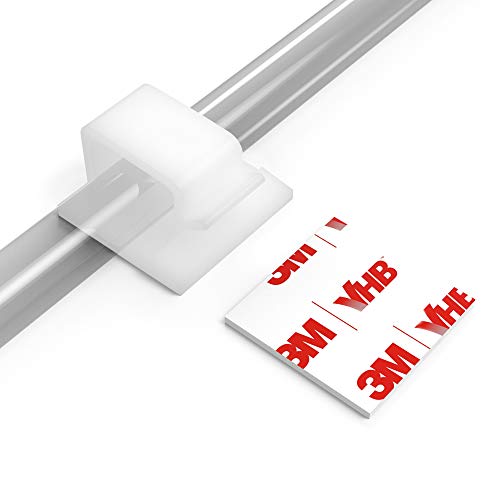 Cable Clips with Strong Self-Adhesive, XIAOXI R Shape Cable Management TV PC Wire Holder Sticky Tidy and Organizer Cord and Wires - 40 Pcs (White) - color: White