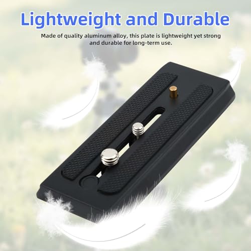 lasuroa Quick Release Plate for Tripod, Universal Camera Mounting Plate with 1/4" & 3/8" Screws Compatible Quick Connect Adapter for 501PL, GM001, M002, GM006 Tripod Heads