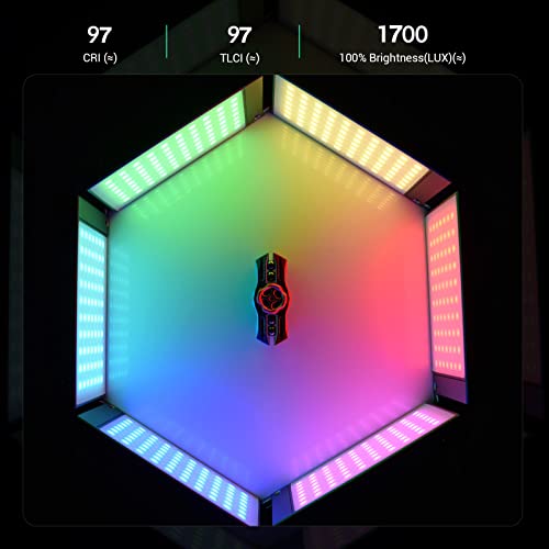 Godox M1 RGB Mini Creative Light,Led Video Light,13W 2500k-8500k Adjustable,CRI97 TLCT 97 RGB 0-360 Full Color,Music Beats Light Function and 40 FX Lighting Effects with Aluminum Alloy Shell(Green) - color: Green