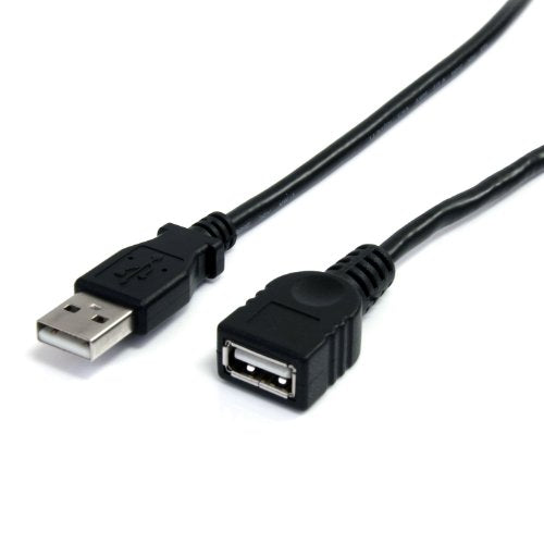 StarTech 10ft USB 2.0 Extension Cable, USB-A M/F, Black (USBEXTAA10BK) - color: Black, size: 10ft