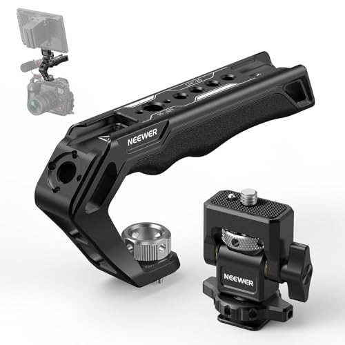 NEEWER CA007+MA006 Top Handle & Monitor Mount Set, Black, Compatible with 5" & 7" Field Monitor, Camera Cage & Gimbal, 3/8" ARRI Locating + Cold Shoe, 22lb Load Capacity - style: CA007+MA006