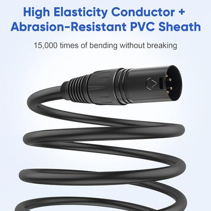 4 Pin XLR Splitter Cable, 1 Male to 2 Female XLR 4 Pin Patch Y Cable Balanced Microphone Splitter Cord Audio Adapter