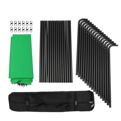 7.87ft x 13.12ft Green Screen Backdrop with Stand, 4-Panel Collapsible Portable Photo Background Screen with Carry Bag for Studio Photography, Live Streaming, Video Shooting, Gaming (Green) - color: Green